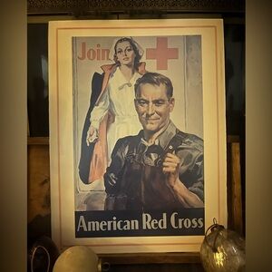 Vintage 1942 Join American Red Cross Poster